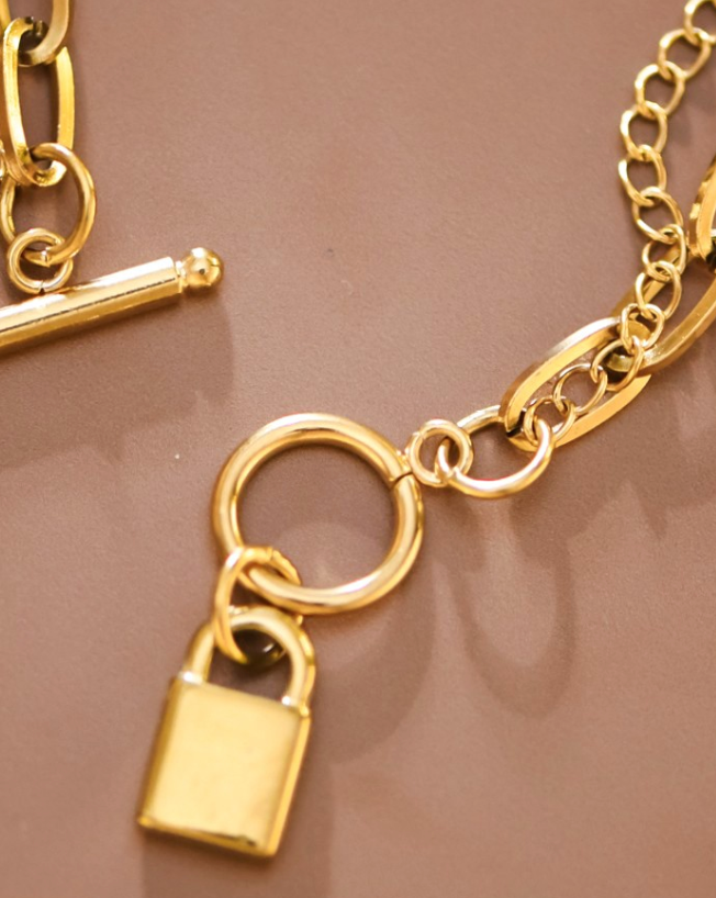 Gold Lock Bracelet