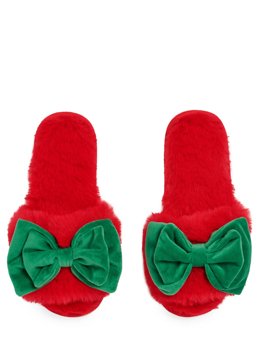 NEW! Cozy Holiday Slippers in Red