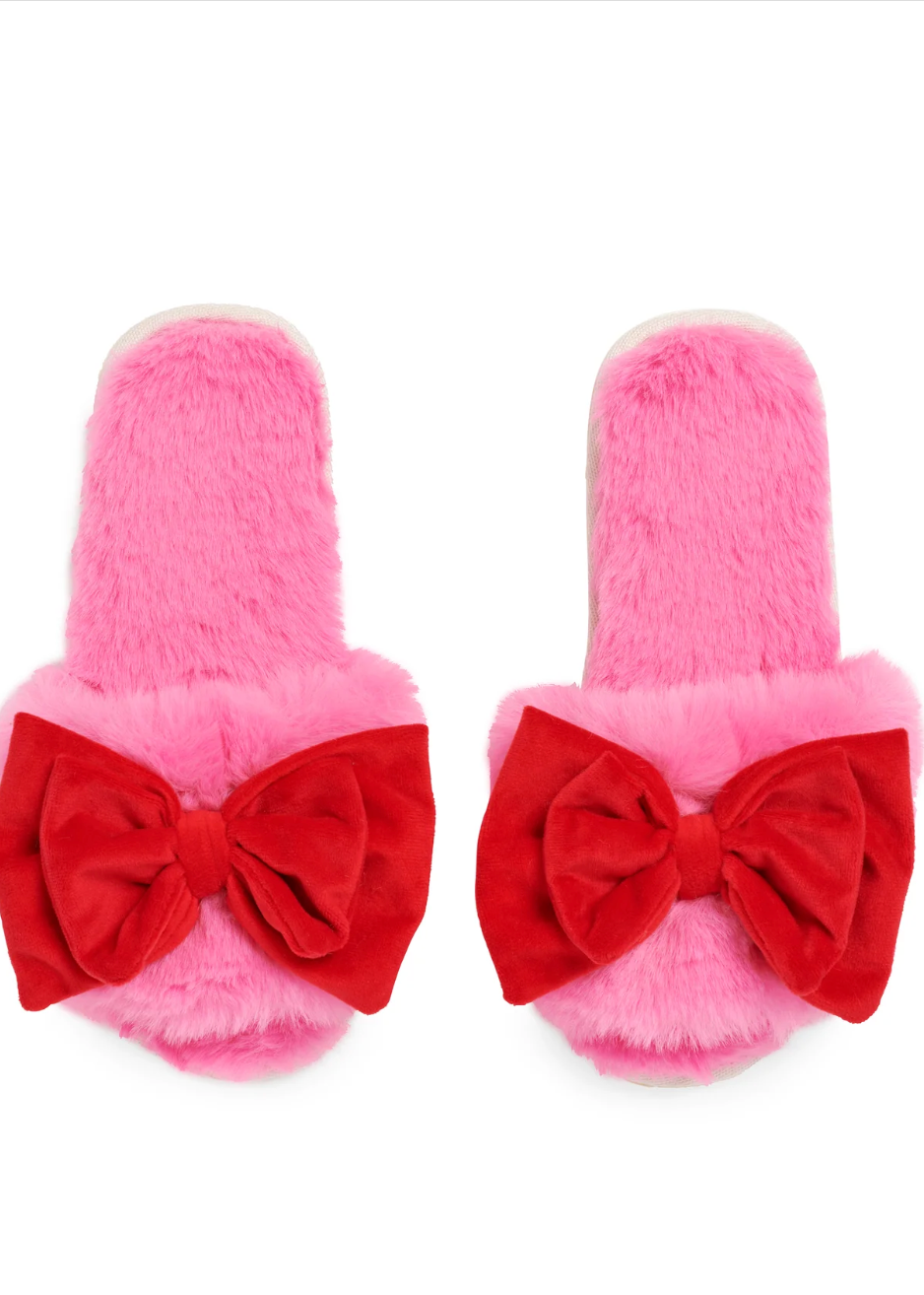 NEW! Cozy Holiday Slippers in Pink