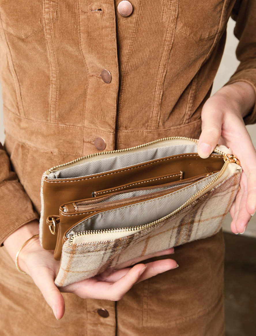 Riley Brown Plaid Crossbody