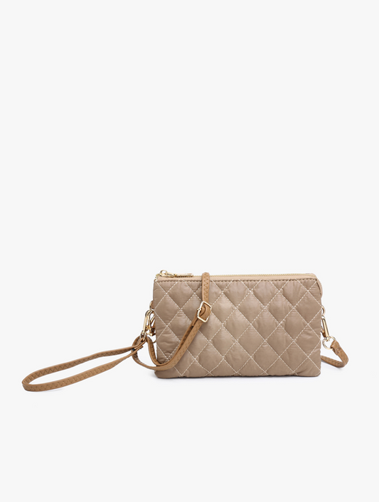 Riley Tan Quilted Crossbody