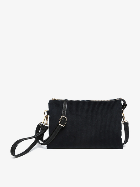 Izzy Black Corduroy Crossbody
