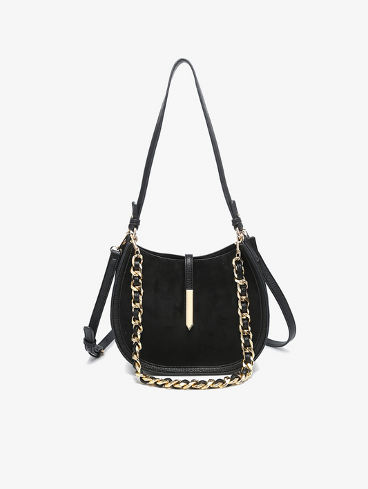 Luca Black Suede Crossbody