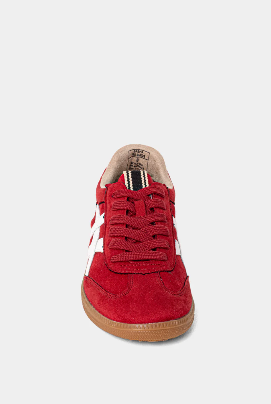Red Suede Sasha Sneaker by ShuShop