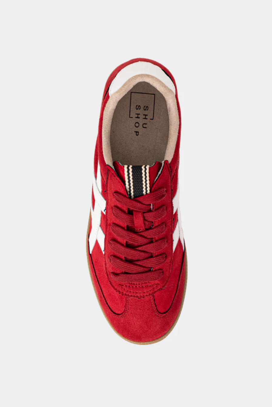 Red Suede Sasha Sneaker by ShuShop