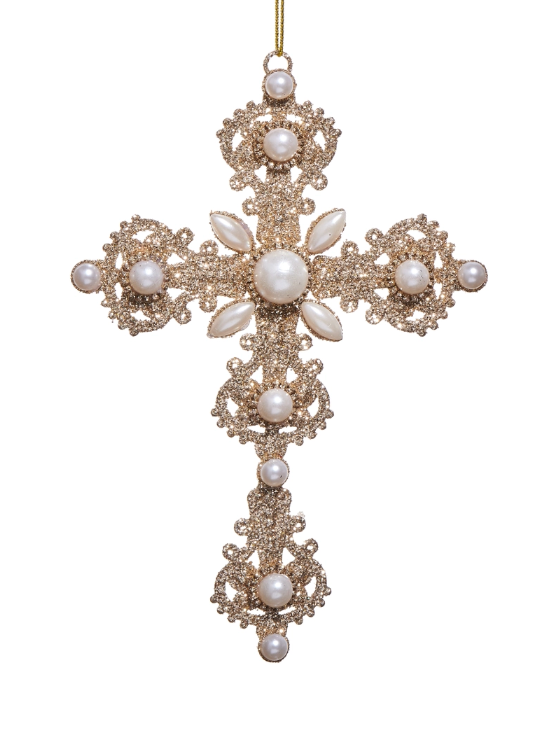 Pearl Cross Ornament