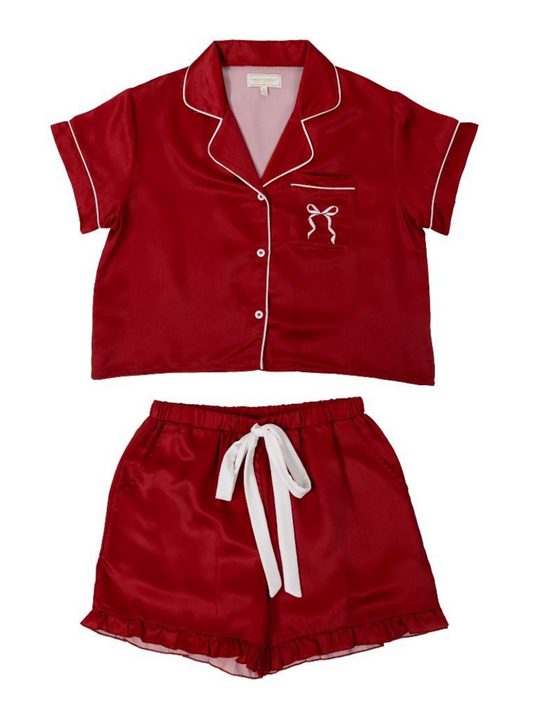 Cute Little Bow Holiday PJ Set