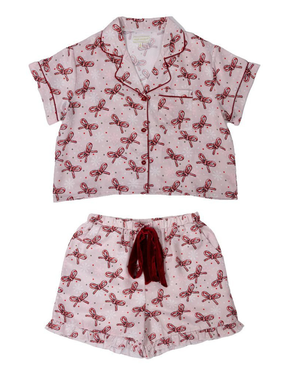 Candy Cane Bows PJ Set