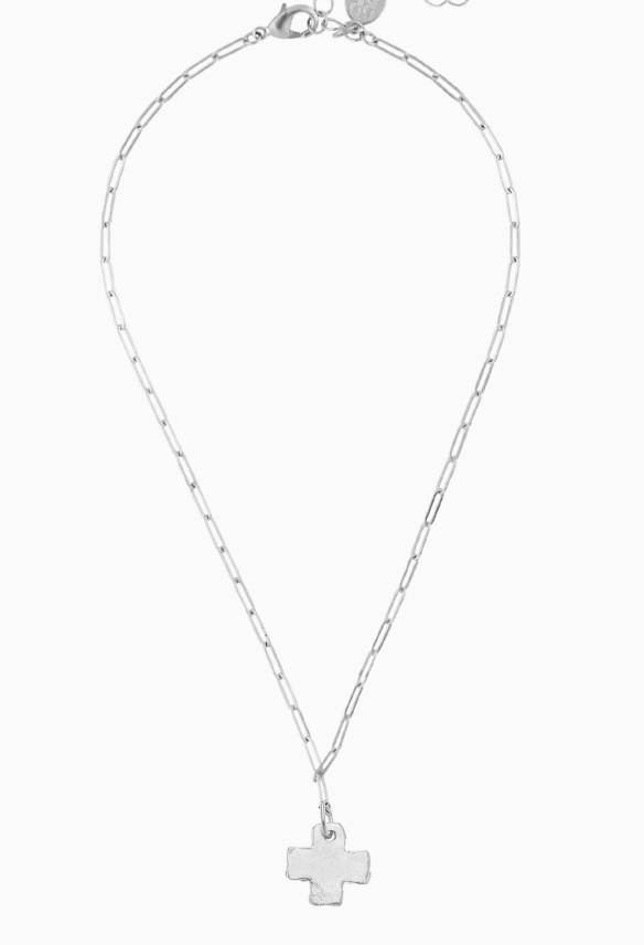 Susan Shaw Silver Cross Paperclip Chain