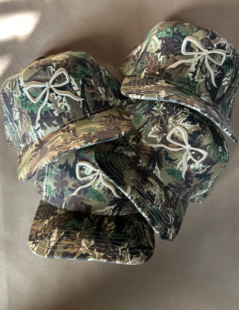 Cream Bow Camo Cap