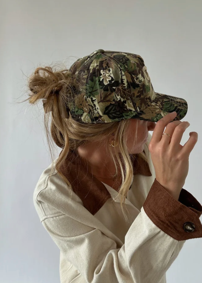 Cream Bow Camo Cap