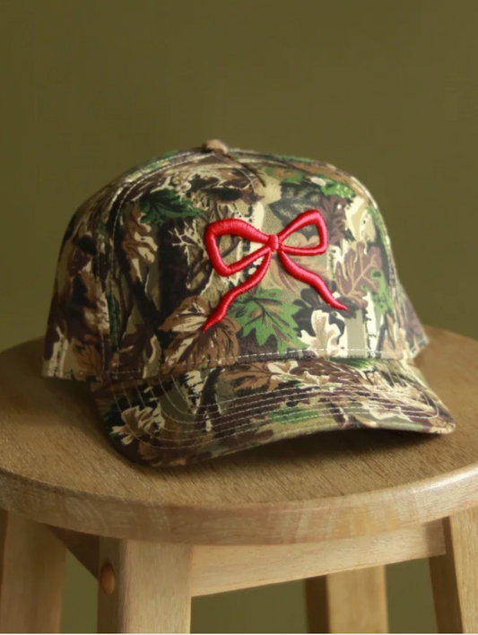 Red Bow Camo Cap