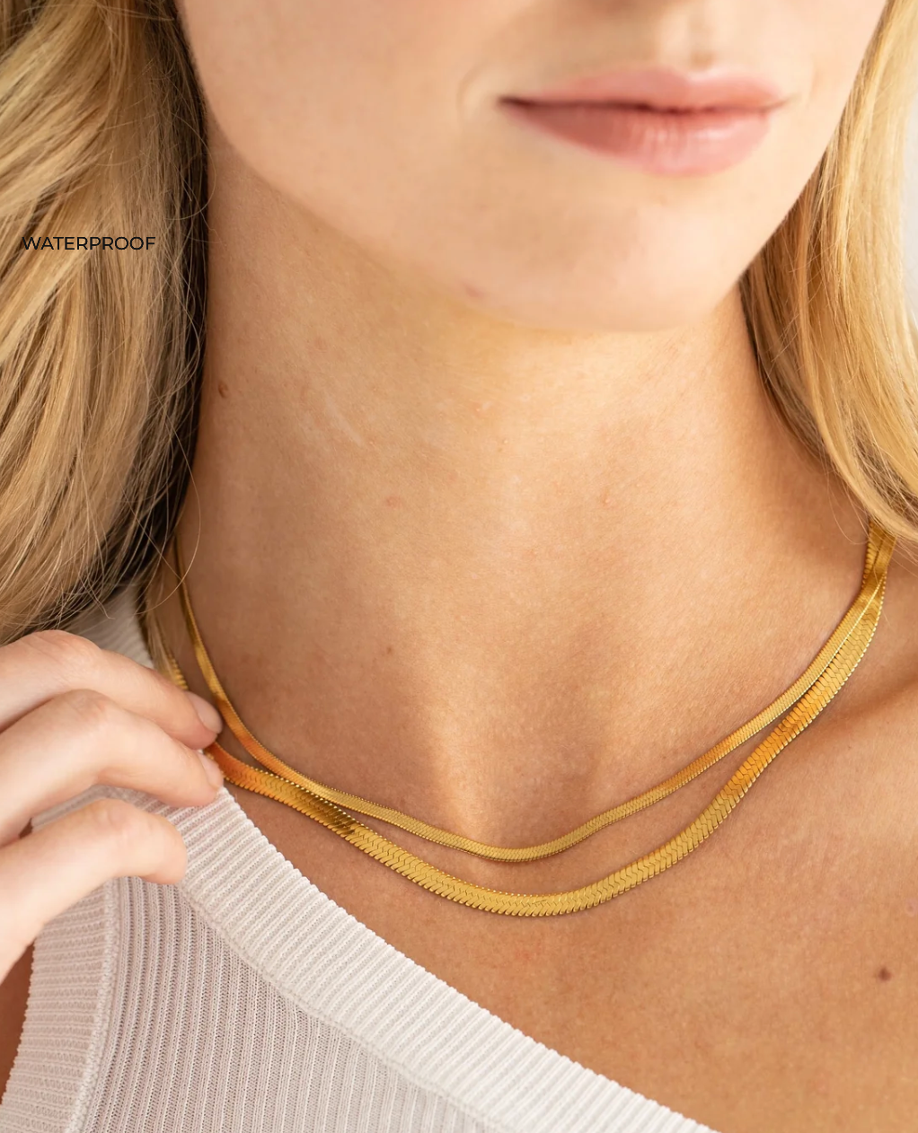 Brenda Grands Dainty Herringbone Necklace
