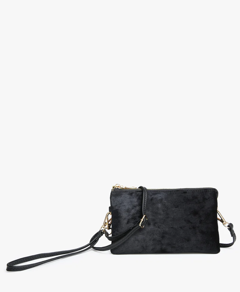 Riley Black Velvet Crossbody
