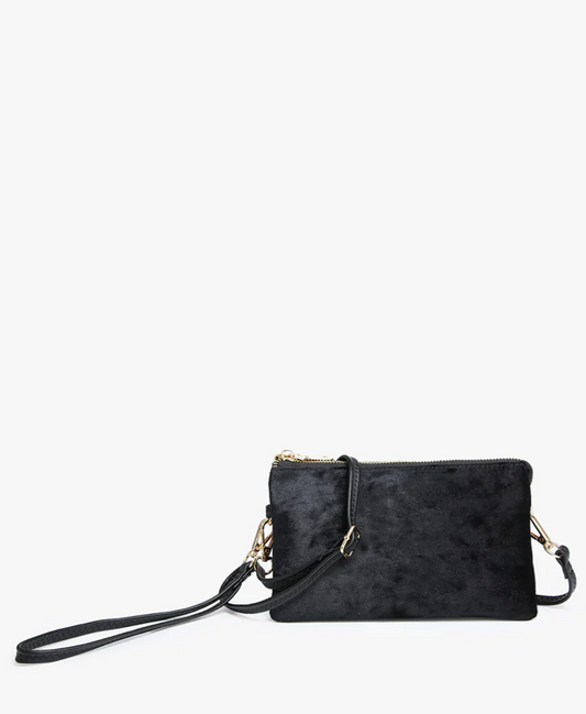 Riley Black Velvet Crossbody