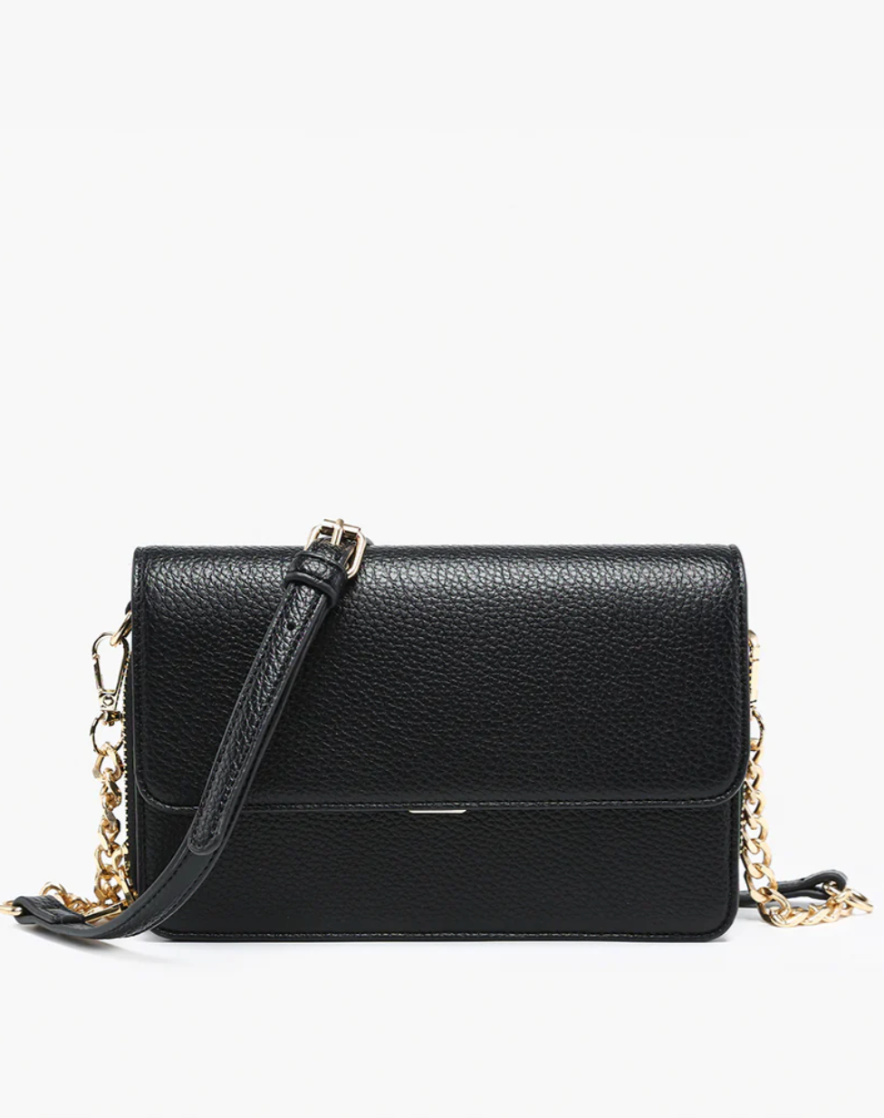 Lauryn Push-Lock Black Crossbody