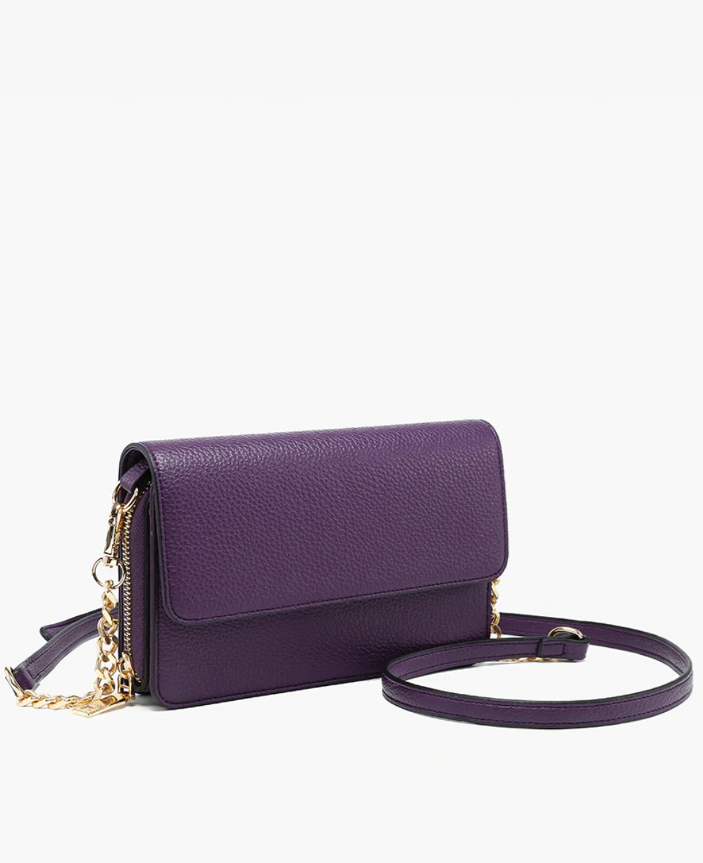 Lauryn Push-Lock Black Crossbody