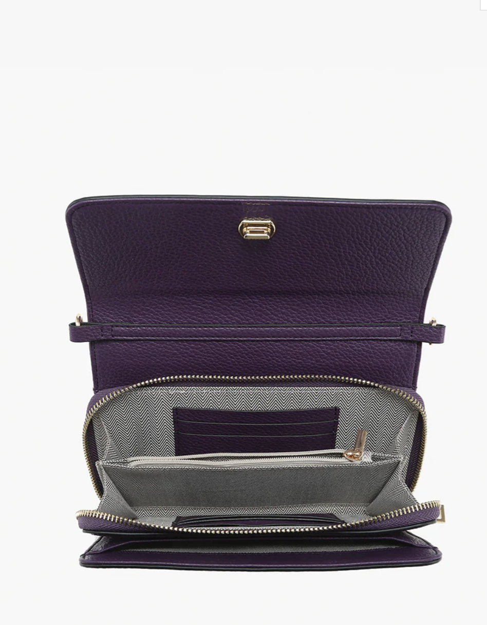 Lauryn Push-Lock Black Crossbody