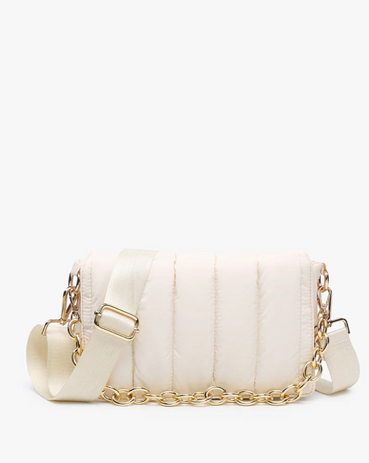 Lala Cream Quilted Crossbody