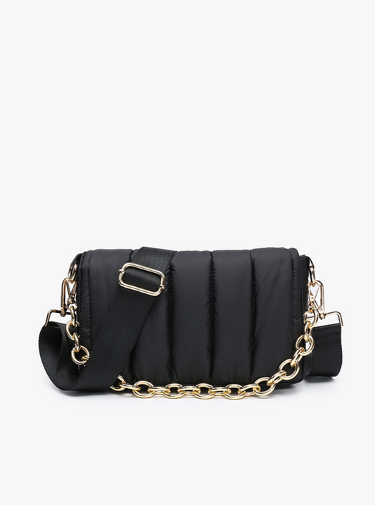 Lala Black Quilted Crossbody