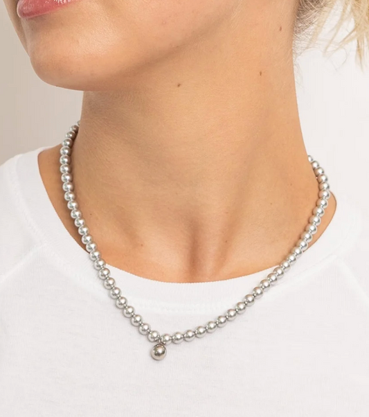 Brenda Grands Silver Pearl Necklace