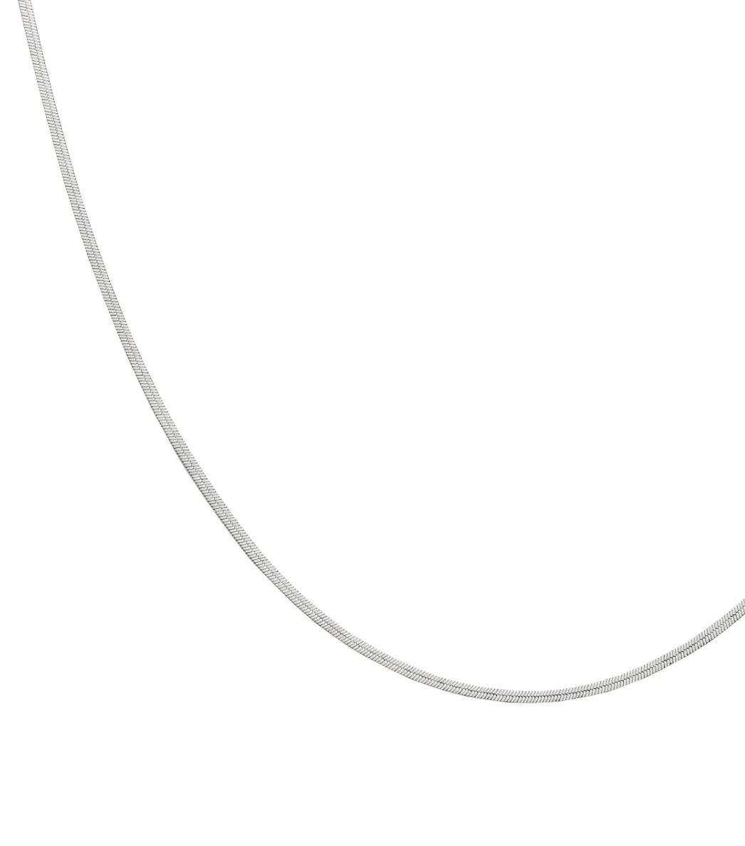 Brenda Grands Silver Micro Herringbone Necklace