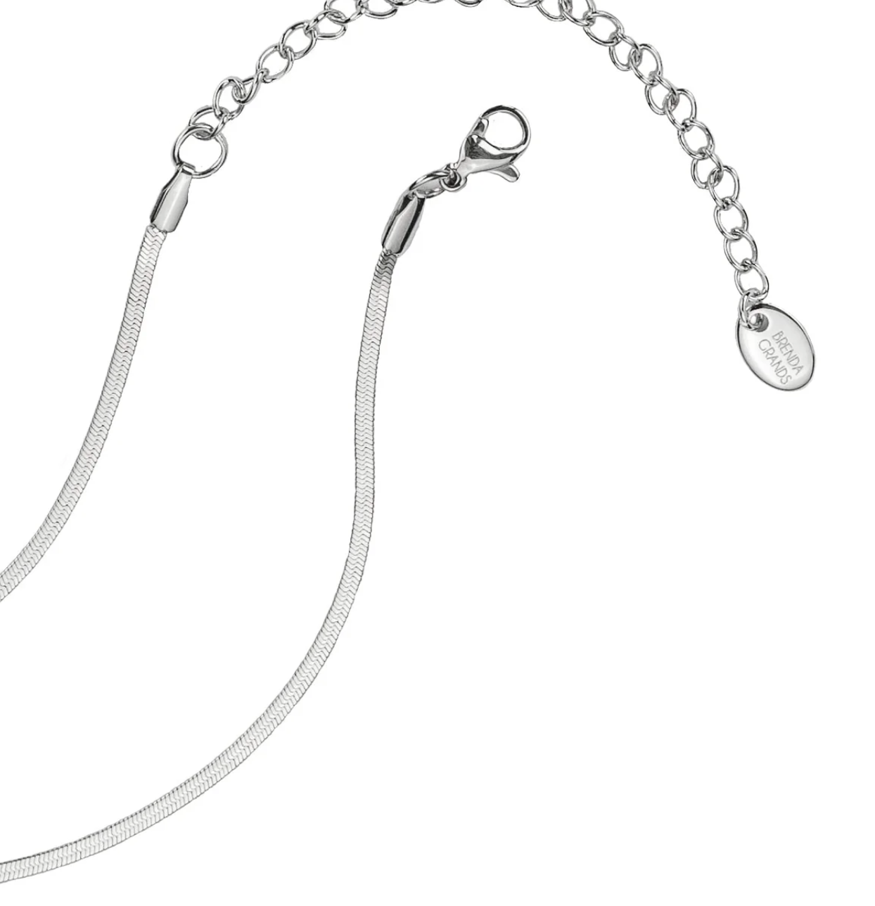Brenda Grands Silver Micro Herringbone Necklace