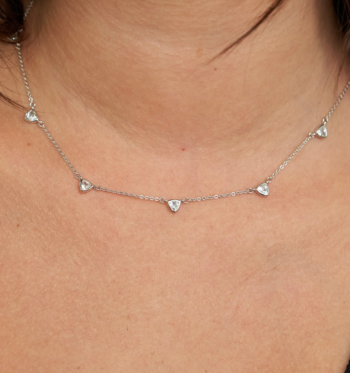 Brenda Grands Silver Demi-Fine Drop Necklace
