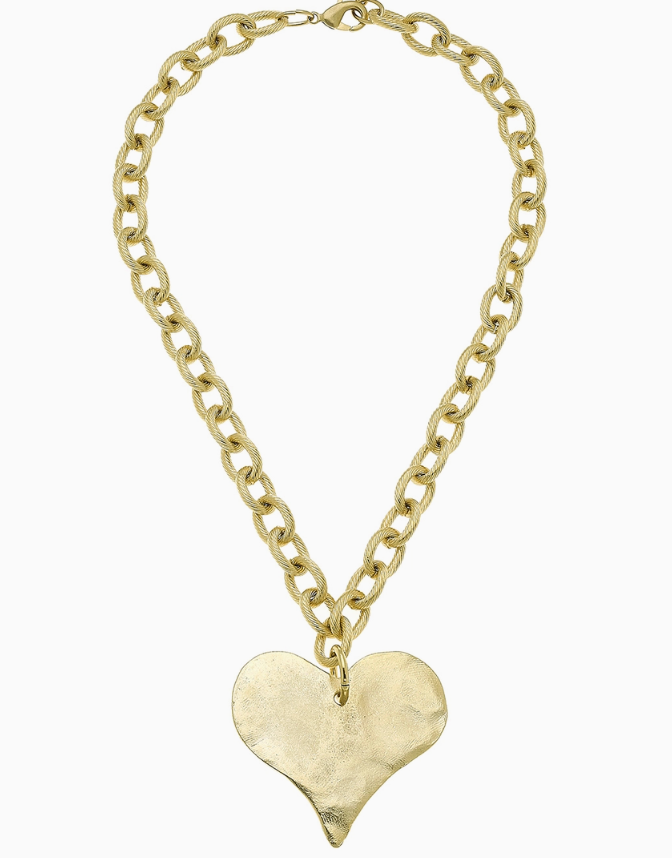 Susan Shaw Gold Heart Necklace