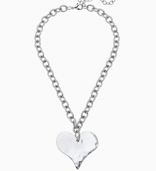 Susan Shaw Silver Heart Necklace