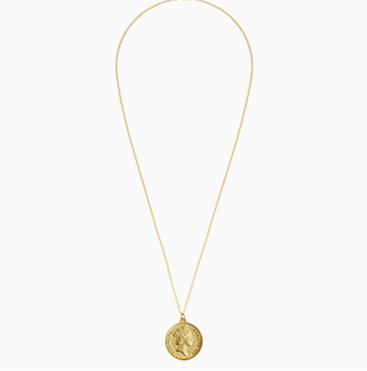 Susan Shaw Gold Queen Elizabeth Long Necklace