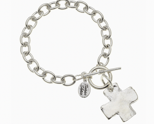 Susan Shaw Silver Cross Bracelet