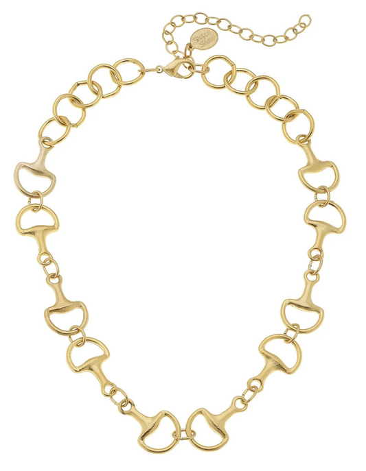 Susan Shaw Gold Equestrian Link Necklace