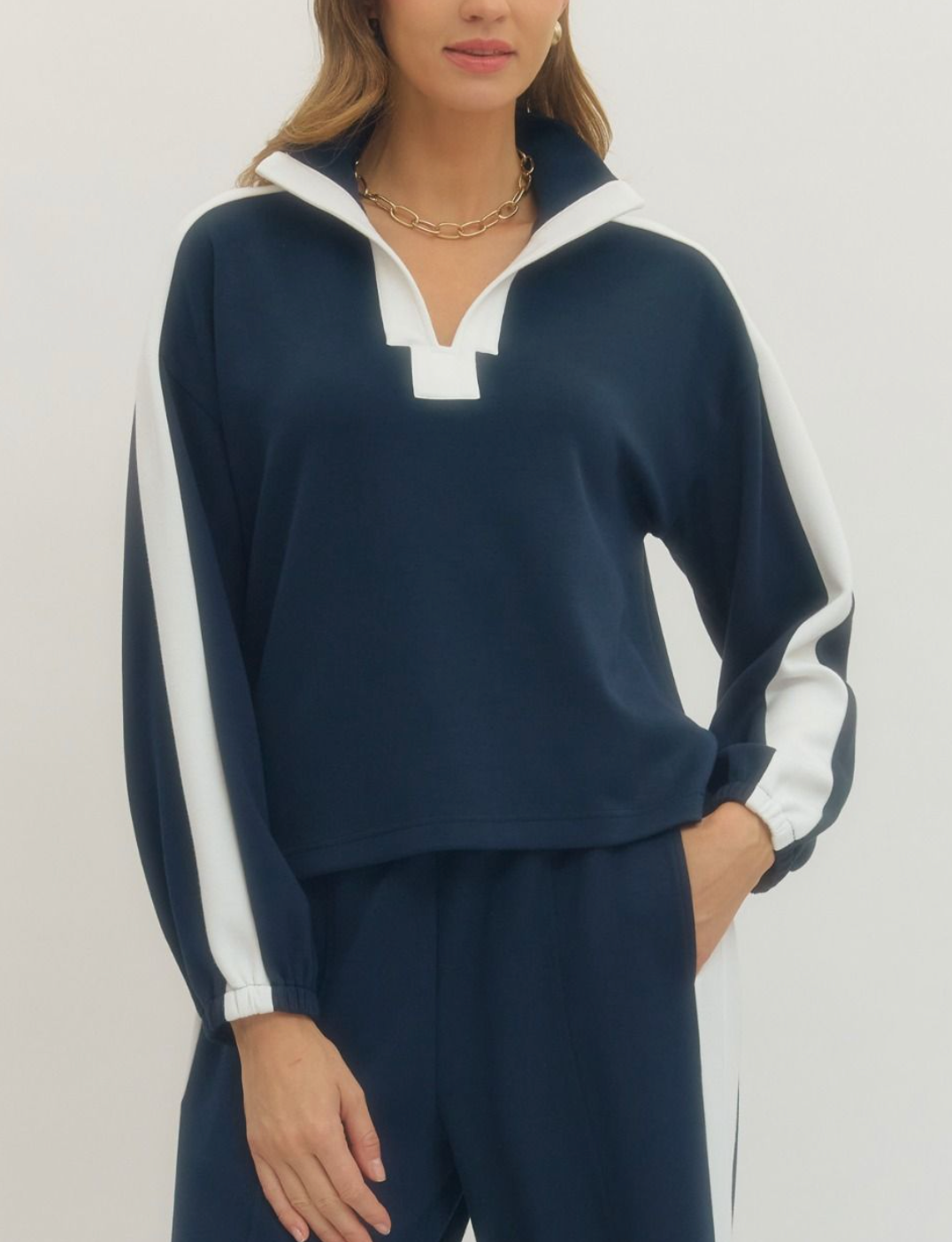 Set To Jet Pant Set in Navy