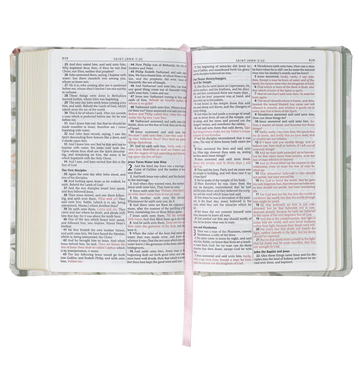KJV Compact Bible in Floral Sage
