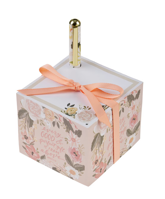 Note Block and Pen: Every Good and Perfect Gift