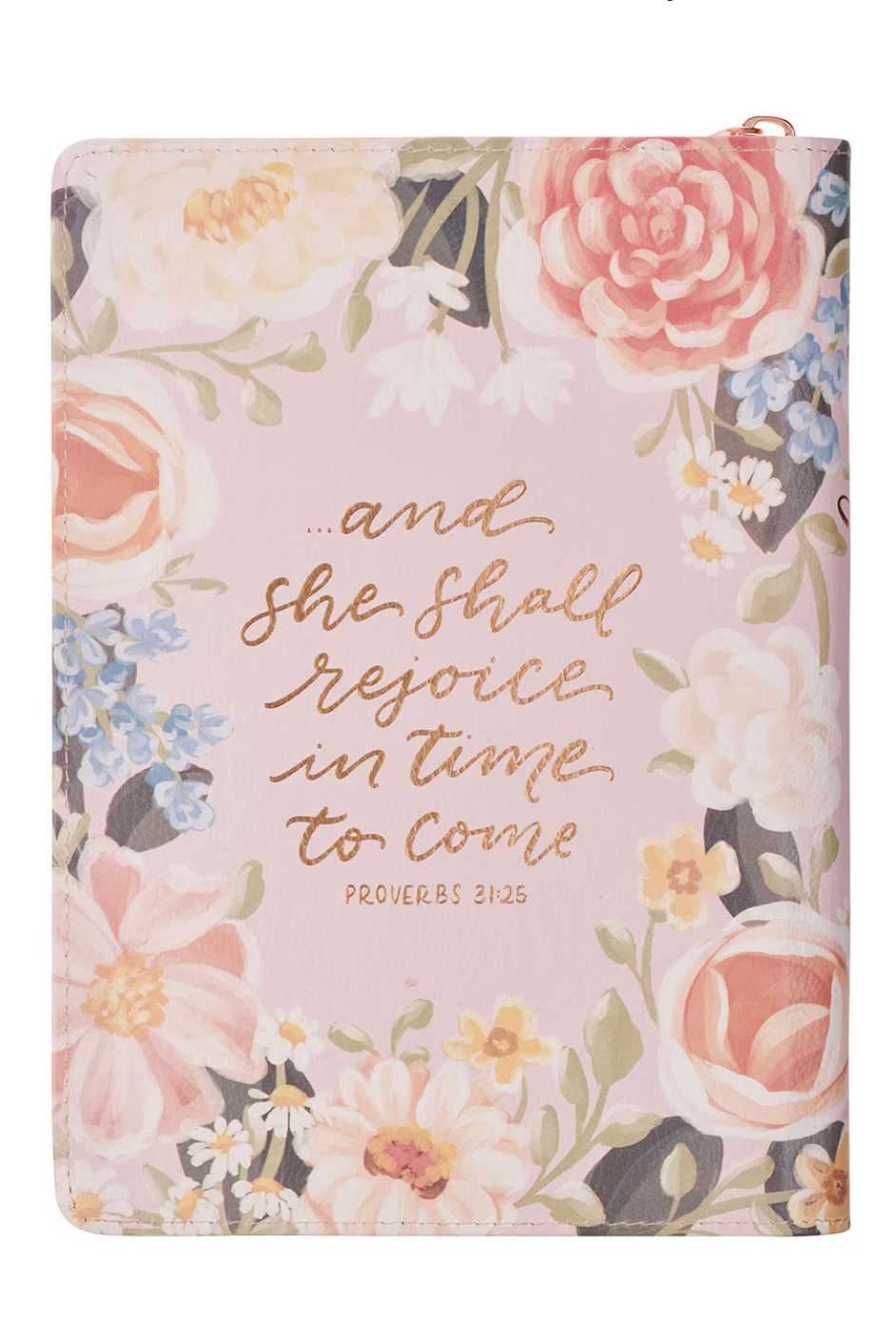 Strength and Honour Blush Floral Zip Up Journal