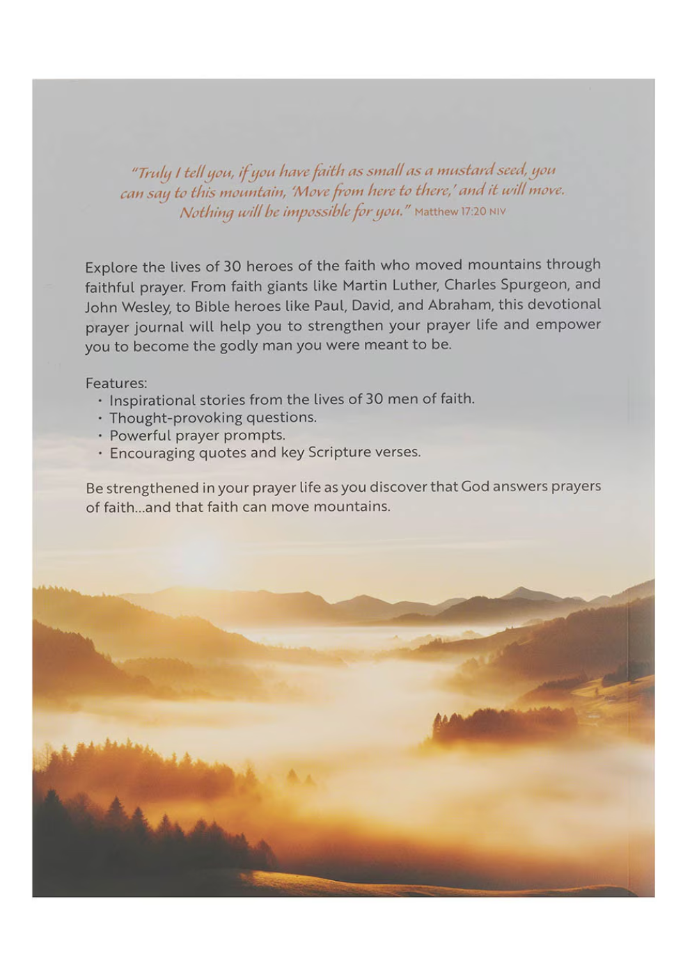 Devotional Prayer Journal: Men Of Faith: Faith to Move Mountains