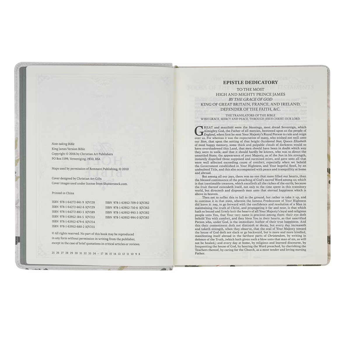 KJV Note-Taking Bible in Cream Floral