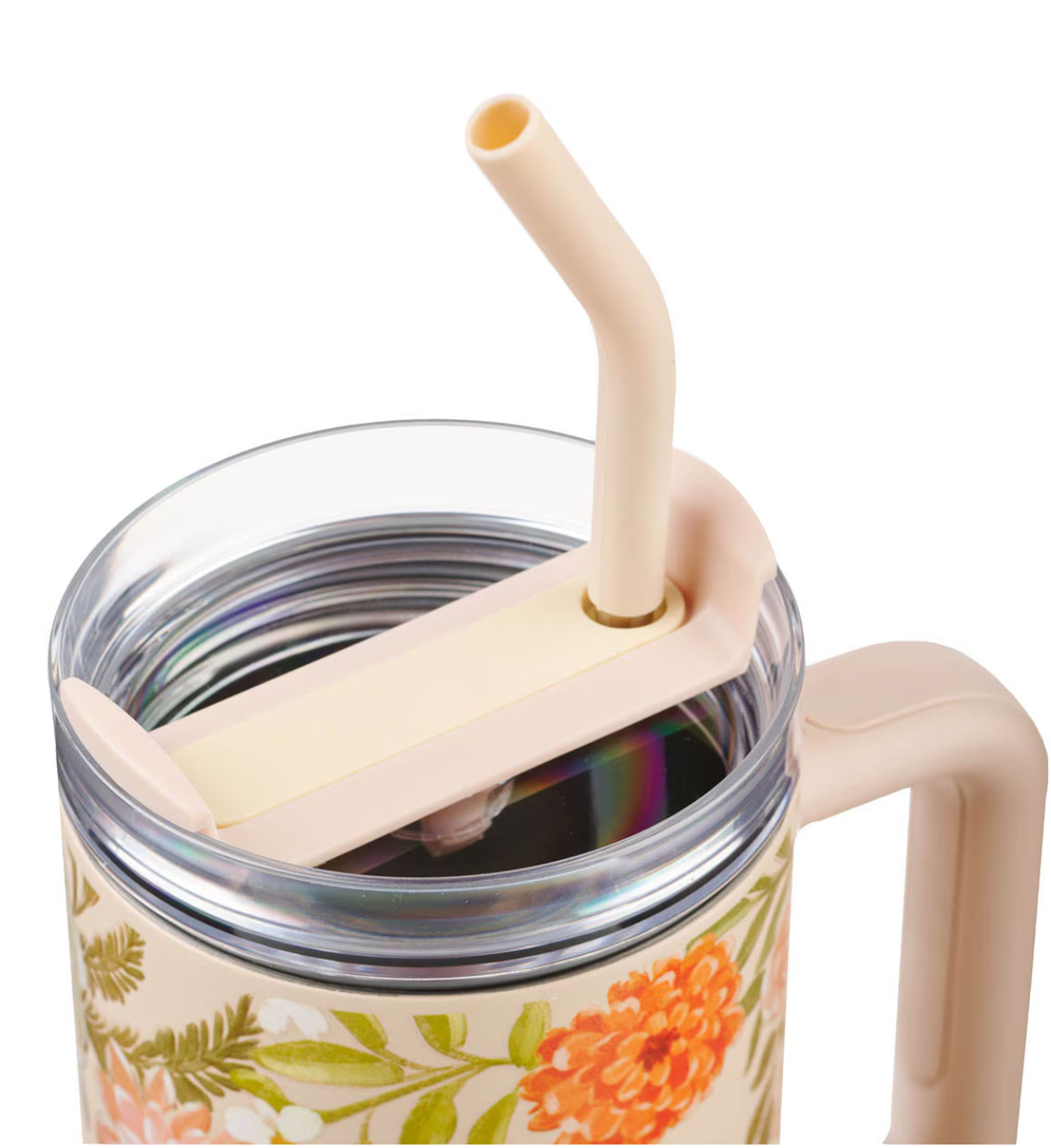 Consider How The Wild Flowers Grow Tumbler in Peach