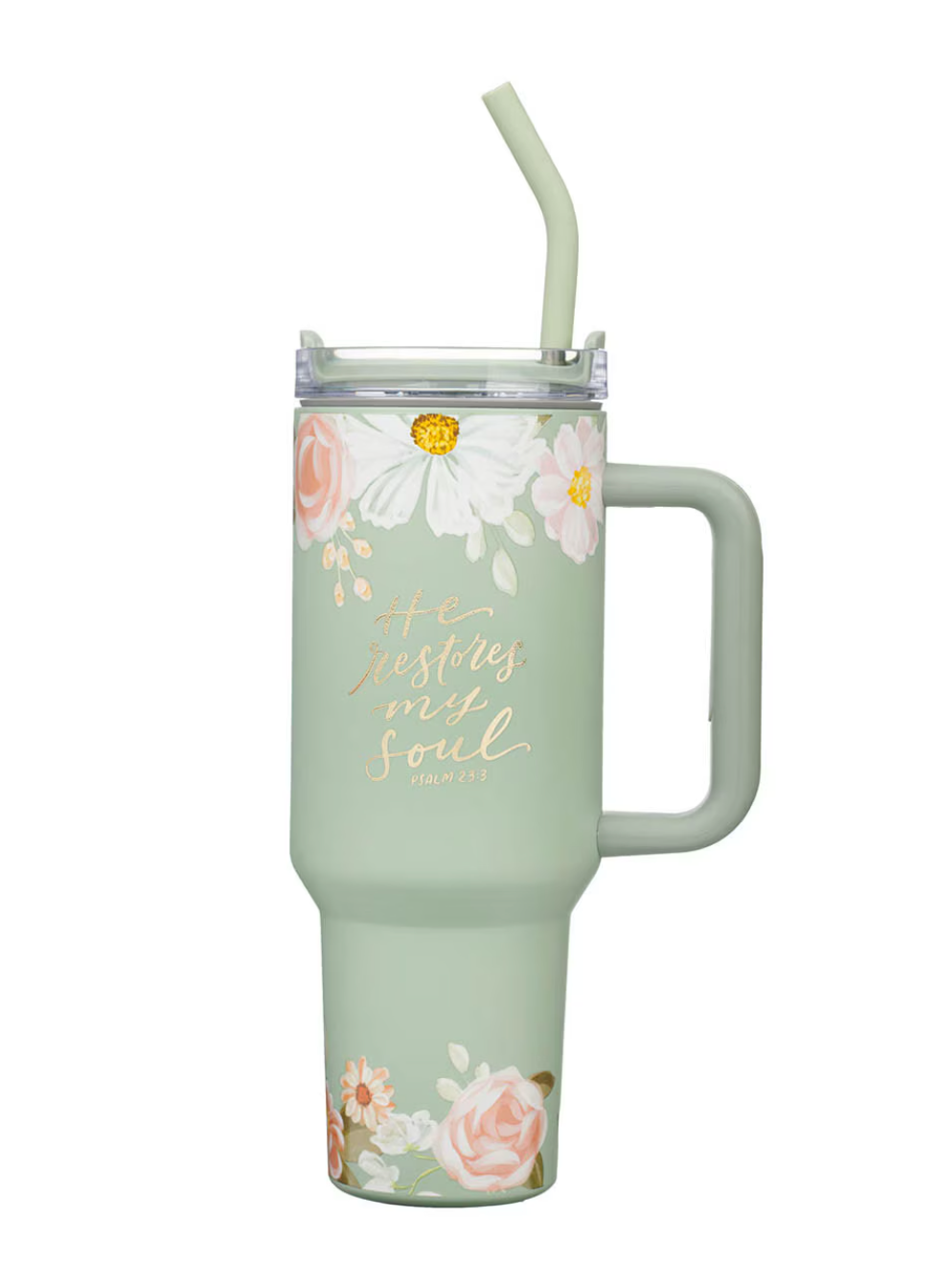 He Restores My Soul Tumbler in Sage