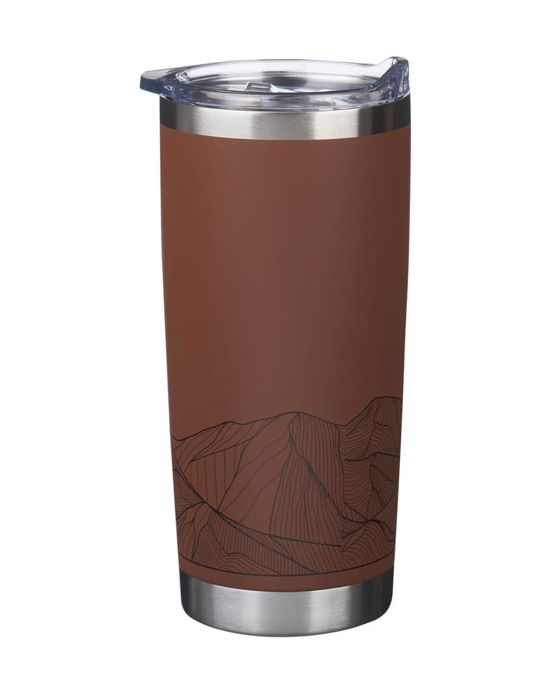 Faith Mountains Brown Travel Tumbler