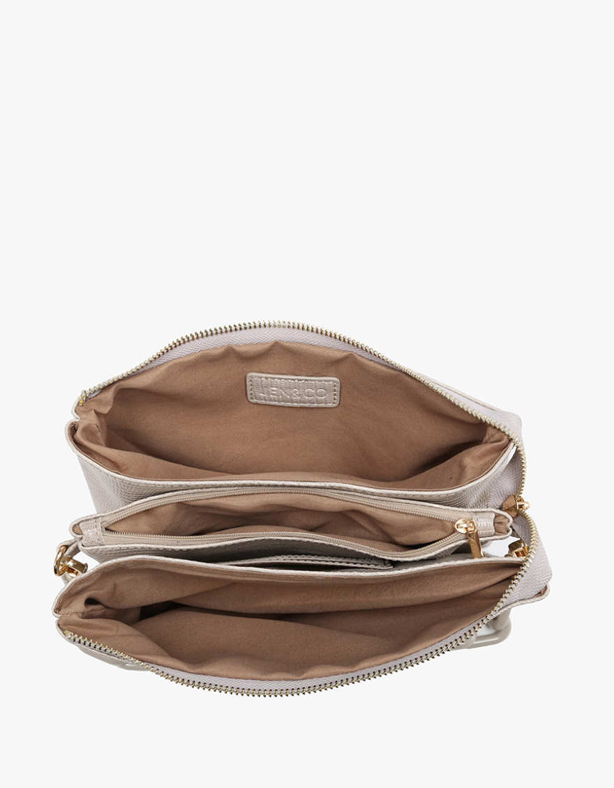 Izzy Checker Crossbody in Off-White
