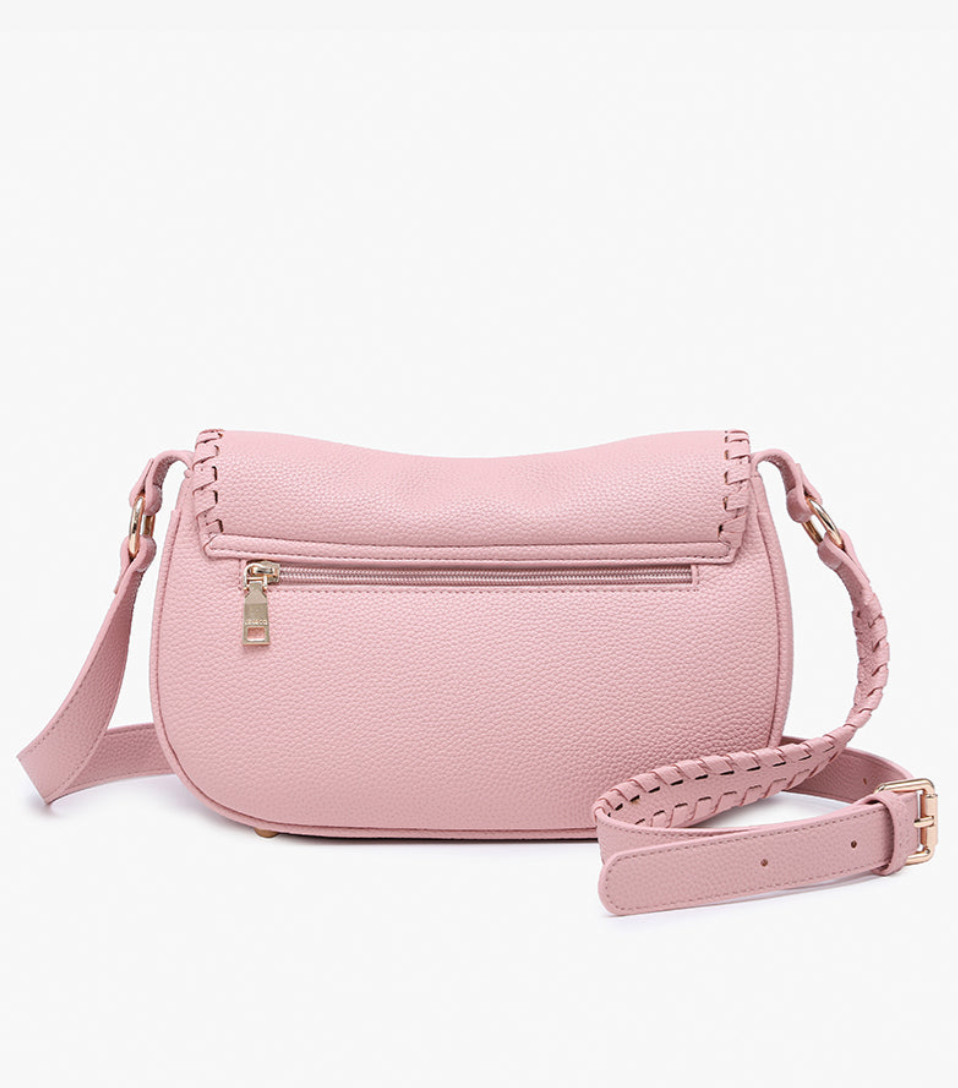 Daia Whipstitch Flapover Crossbody in Off-White