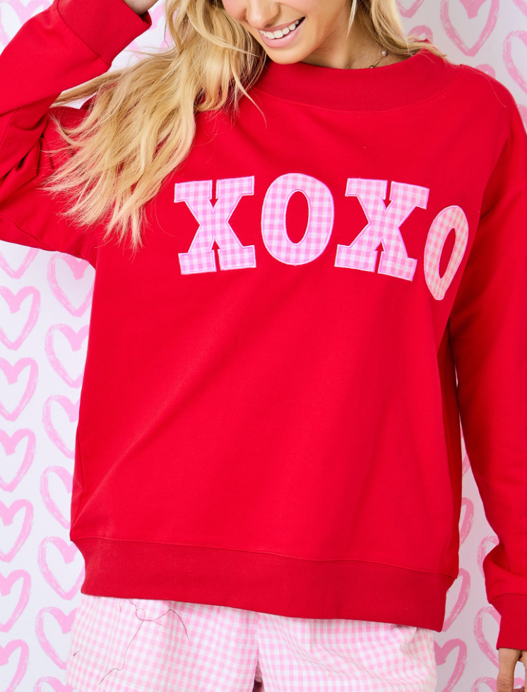 XOXO Pullover Top in Red