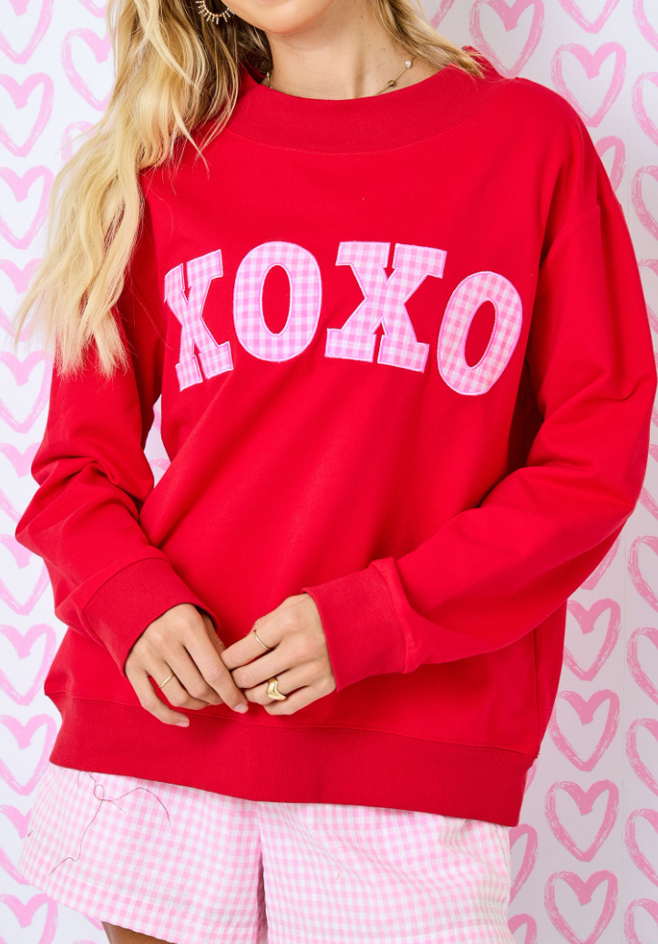 XOXO Pullover Top in Red