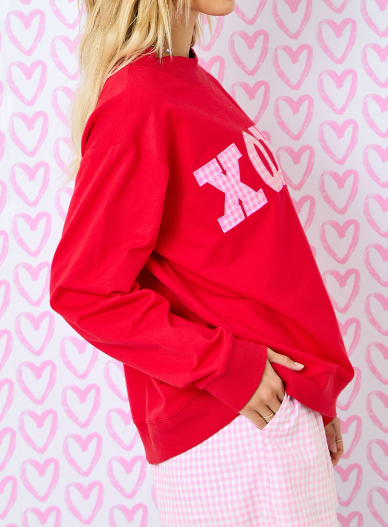 XOXO Pullover Top in Red
