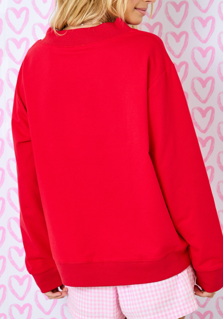 XOXO Pullover Top in Red