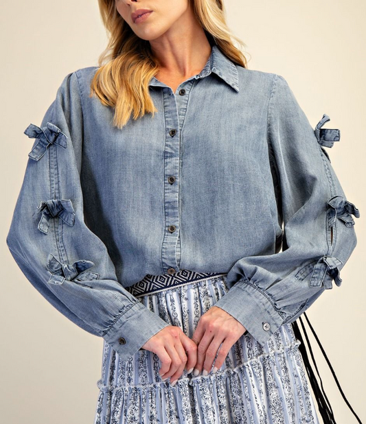 Darling in Denim Bows Top