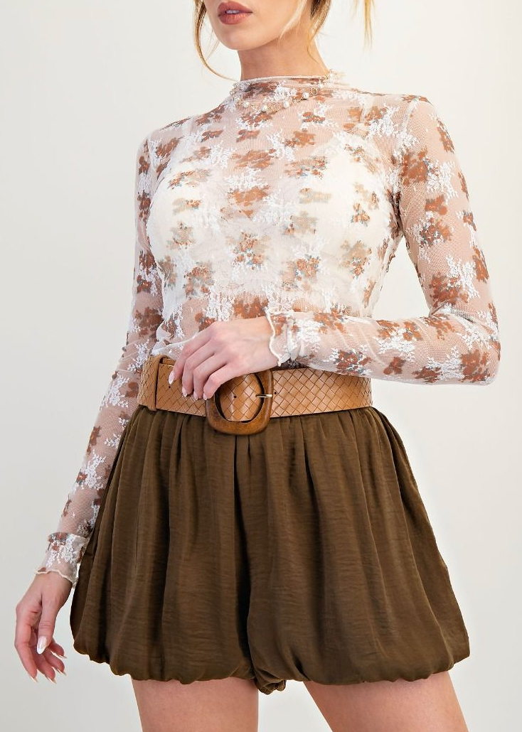 Falling For Floral Sheer Top